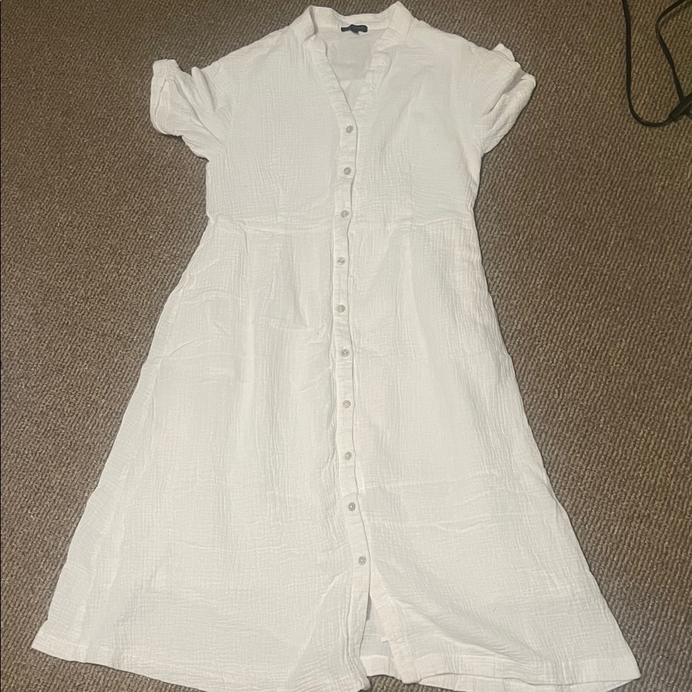 for cynthia White Button-Down Dress